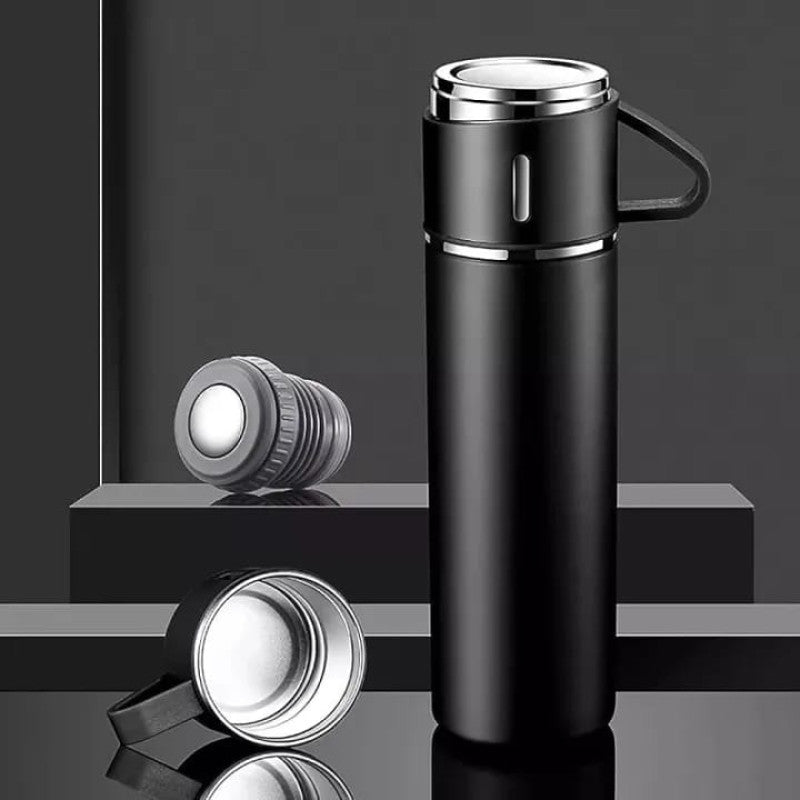 3 Cup Double-Layer Stainless Steel Vacuum Flask Set