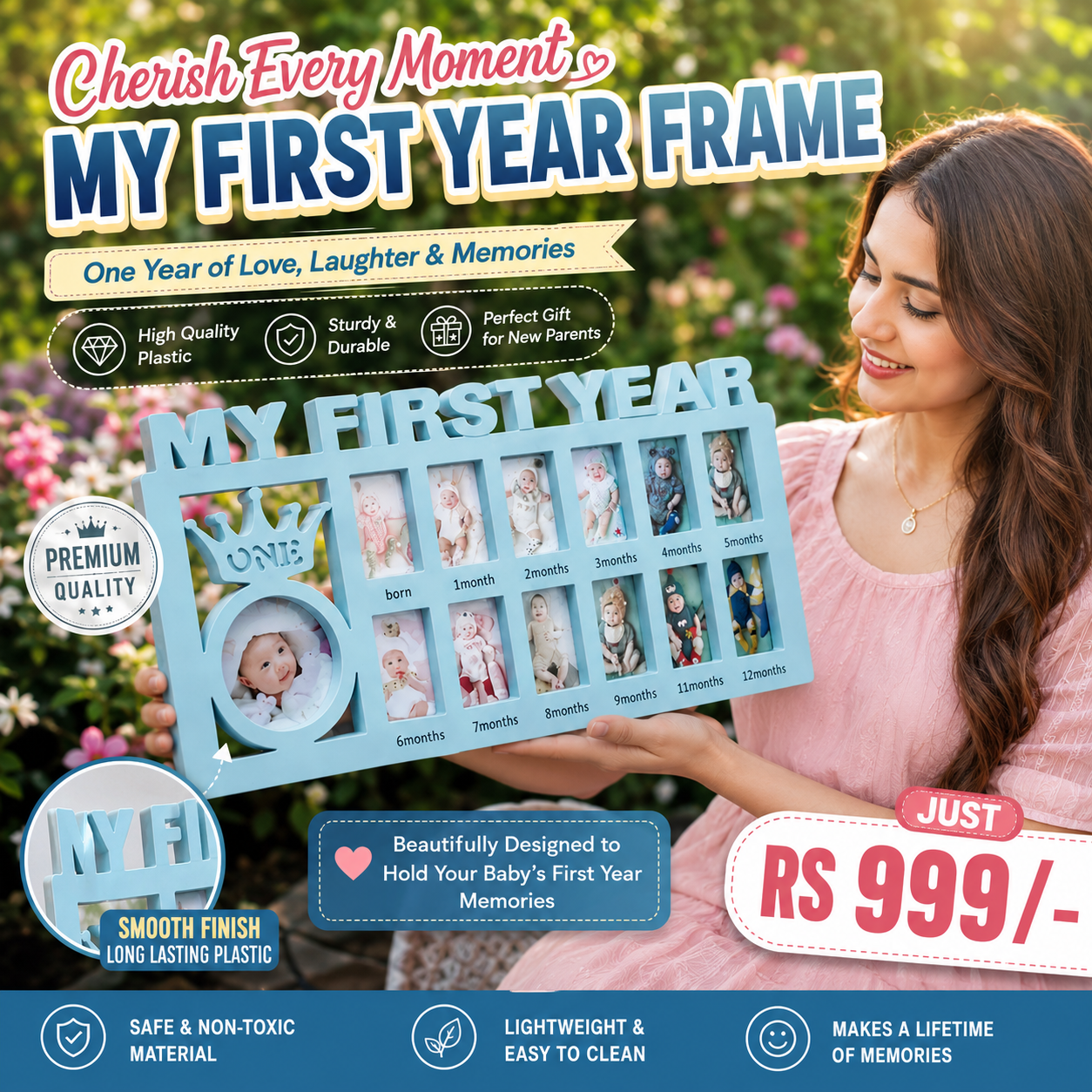 MY FIRST YEAR – Baby 12 Months Photo Frame